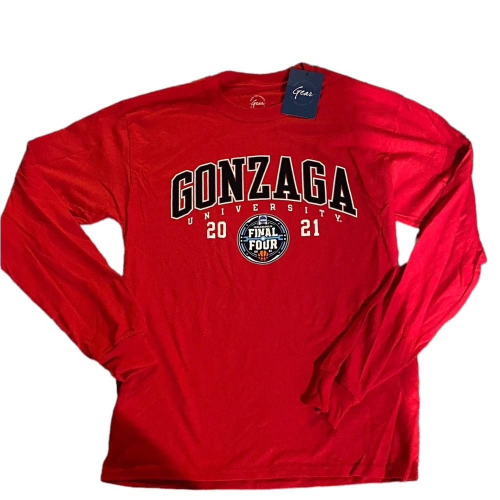 2021 red mens medium Long Sleeve shirt final four gonzaga Zags Cotton